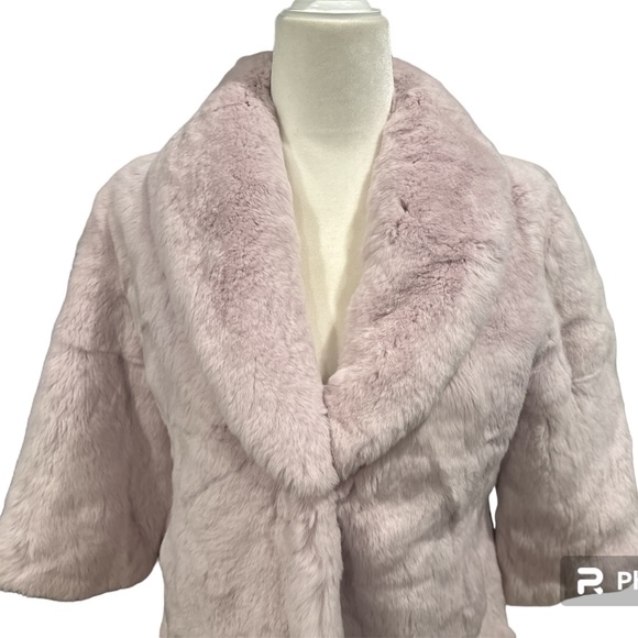 Lavender Fur Jacket Short Sleeve Size 36 - Picture 2 of 7